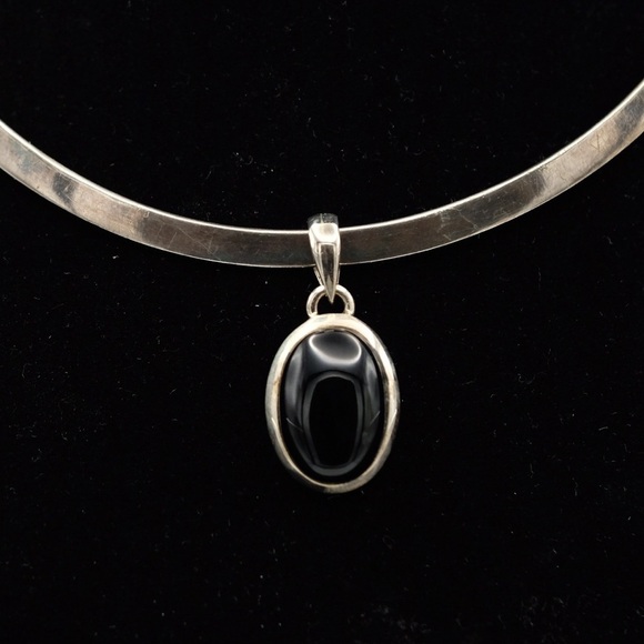 Dark Pool of Protection Black Obsidian 4.6G 925 Sterling Silver pendant - Picture 2 of 12